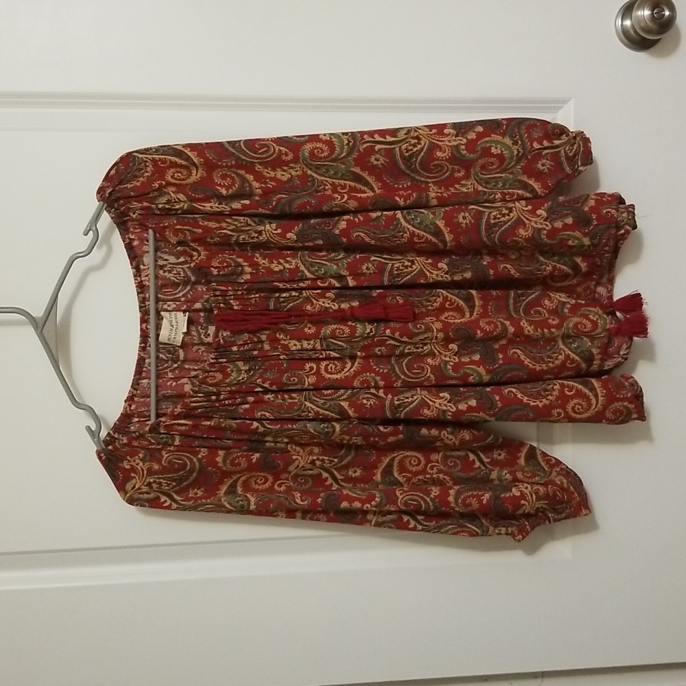 Ralph Lauren Denim & Supply Boho Tassel Peasant Top Size Large